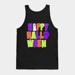 Happy Halloween Ghost and Skull Tank Top